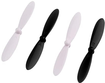 vhbw 4X Propeller kompatibel mit HobbyKing Mini X6 Drohne - 2 Paar Ersatzpropeller, Selbstsichernd Schwarz Weiß