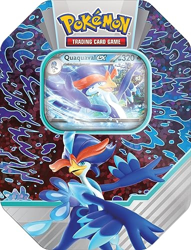 Pokémon TCG: Paldea Partners Tin — Quaquaval ex (1 carta promozionale Foil e 4 pacchetti booster)