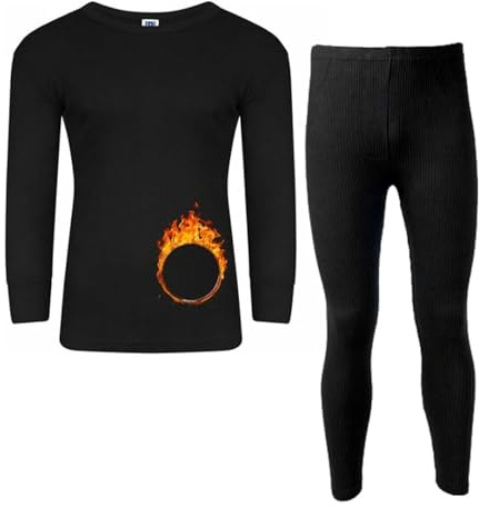 VEARZ® Men Thermals Underwear Long Johns Trouser Winter Baselayer Bottoms Warm Vest T-Shirt Top Full Set Body Warmer For Mens Plus Size S-2XL Black-Long Sleeve-M