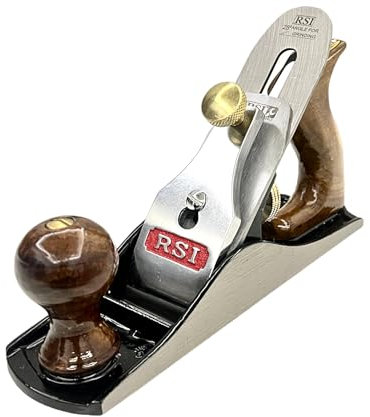 RSI Eisenheber Nr. 04, Holzgriffe, Messingmuttern, 24 cm lang, mit 5,1 cm Klinge, extra Klinge und Hackbrecher, Holzbearbeitungswerkzeug, Handhobel