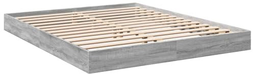 vidaXL Bettgestell Grau Sonoma 160x200 cm Holzwerkstoff