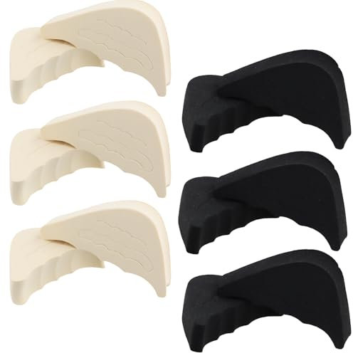 Shengxi 6 Paires Insert Orteils, Coussinet Chaussure Orteils Semelles Orteil Inserts de Remplissage Semelle Intérieure Mousse pour Homme Femme Talons Chaussures Plates (Noir, Beige)