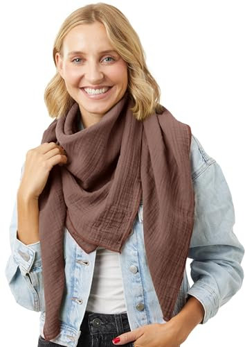 Salt & Sand Musselin Tuch Damen PREMIUM QUALITÄT/Schals & Tücher für Damen/Halstuch Damen/Musselin Schal Damen/Musselintuch Damen/Halstuch - ÖKO-TEX 100 - besonders hautfreundlich