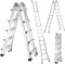 TLGREEN Alu Teleskopleiter 4x5 Stufen, 4.8M Ausziehbare Leiter, Aluminium Multifunktionsleiter, Gelenkleiter, Klappleiter, Treppenleiter, Anlegeleiter, Bockleiter, Mehrzweckleiter bis 150 kg