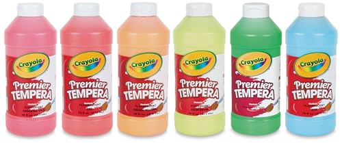 Crayola Premier Tempera Fluorescent Paint Bundle, Set of 6