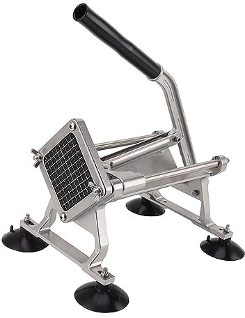 French Fry Cutter, Professionell Manuell Rostfritt Stål Potatisskärare Chip Cutter för Grönsaker Lökar Morötter Gurkor, Lätt Att Använda med Utökat Handtag och Sugkopp (13 mm)