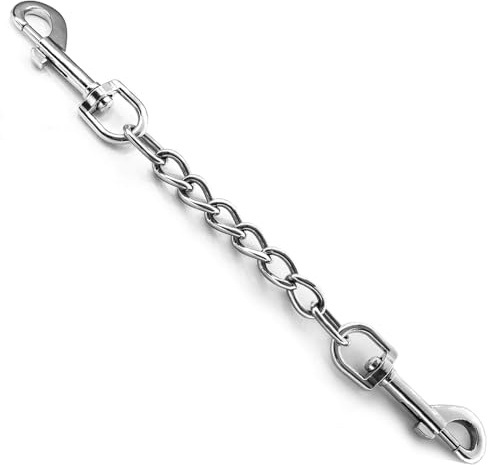 Dog Collar Backup Strap,Harness to Collar Safety Clip, Metal Stainless Steel Chain Leash Safety Strap, Escape Proof Safety Attachment for Dog, safeties, Backup, Connector. (10)