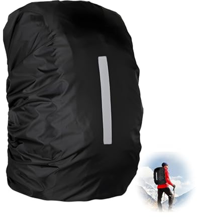 Housse de sac à dos imperméable, Housse de Pluie avec bandes réfléchissantes 30L-40L Réutilisable Étanche Anti-Poussière Résistant à l'abrasion Sac D'école pour Camping Randonnée Voyage Cyclisme
