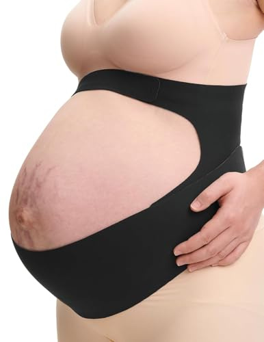 Momcozy Graviditetsband med ergonomiskt stöd – osynligt och andningsbart för rygg, mage och midja