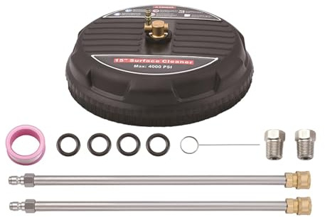 RoaQinFo Limpiador de Superficies para Hidrolavadora, Hidrolavadora de 15 Pulgadas para Entradas de Vehículos, Limpiador de Superficies Planas para Terrazas de, con Accesorios