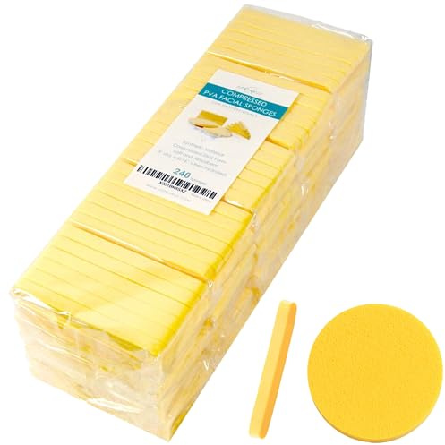 APPEARUS Compressed Facial Sponges - 240 Count Professional PVA Rounds for Estheticians, Gentle Makeup Removal and Spa Skin Cleansing - Salon Bulk Supplies