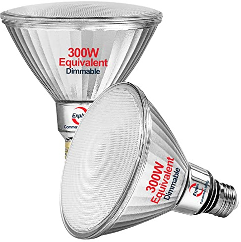 Explux 300 Watt Equivalent PAR38 LED Flood Light Bulbs, Ultra Bright 2900 Lumens, Dimmable, Full-Glass Outdoor Waterproof & Anti-Ageing, 2700K Soft White Spotlight, 2-Pack