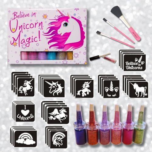 Unicorn Glitter Tattoo Kit for kids sparkly and fun