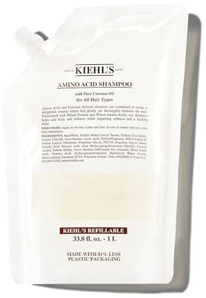 KIEHL'S Amino Acid Shampoo, 1 l Nachfüllpackung, feuchtigkeitsspendendes Volumen-Haarshampoo mit Aminosäuren, für weiche glänzende Haare