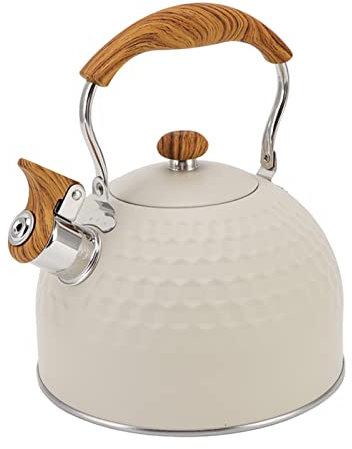 MOUMOUTEN Bollitore da Tè Con Fischio da 2,5 Litri in Acciaio Inossidabile - Teiera Con Riscaldamento Efficiente Per Piano Cottura - Manico Termoisolante
