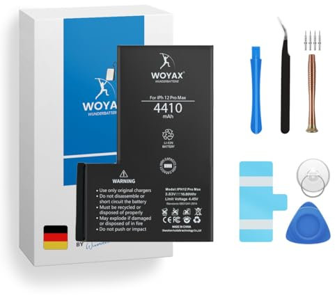 Woyax Wunderbatterie® Akku für iPhone 12 Pro Max | 4410mAh hoher Kapazität, Kompatibel mit iPhone 12 Pro Max