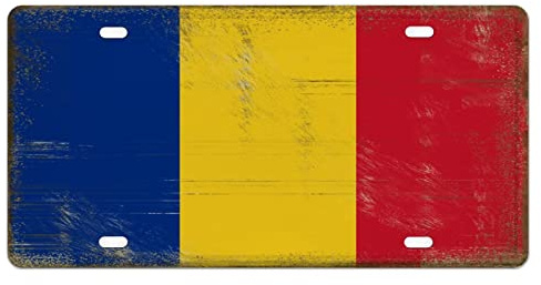 Placa de metal para coche con bandera de Rumania, placa decorativa para matrícula, placa frontal personalizada, etiquetas de coche, decoración patriótica, placa de metal sin óxido para hombres, muj