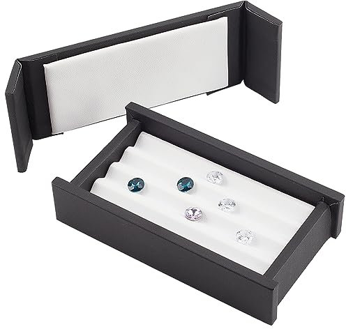 PH PandaHall Conteneur de Stockage de Pierres Précieuses 4 emplacement Boîtes de Présentation de Diamants Boîte à Bijoux de Pierres Précieuses Support de Boîte de Rangement avec Couvercles et Velours