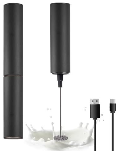 Wiederaufladbarer Handmilchaufschäumer, leistungsstarker Handkaffeeaufschäumer mit USB-Milchschaumbereiter für Kaffee Latte, Cappuccino, Mokka, Macchiato, Frappe