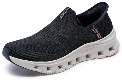 Skechers Mujer Glide-Step Pro Everyday Citizen Slip-In ENTRENADOR, Black Knit/Pink Trim, 39.5 EU