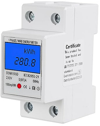 DEWIN Medidor de Consumo Electrico,5 (80) A 220V Medidor de Energía Eléctrica Monofásico Contador Electrico Digital LCD Medidor KWh con Pantalla LCD