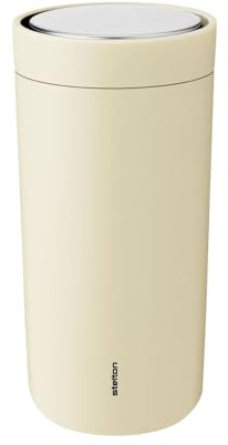 Stelton To-Go Click - Thermobecher, doppelwandige Isolierflasche - Rostfreier, auslaufsicherer Kaffeebecher/Teebecher mit Smart-Click-Deckel - Heiße & kalte Getränke - 0,4 Liter, Farbe: mellow yellow