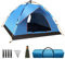 Meleg Otthon Campingzelt für 4 Person,Zelt Ultraleicht Wasserdicht,2Mx2M Groß Tragbare wasserdichte Doppeltür für Camping,Reisen, Angeln (Himmelblau)