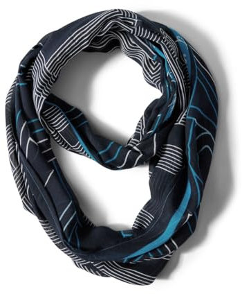 CECIL Damen B572536 Bedruckter Loop-Schal, deep Petrol, A