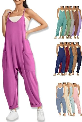 Maternity Jumpsuit,Cotton jumpsuits for women (Large,Rose Red)