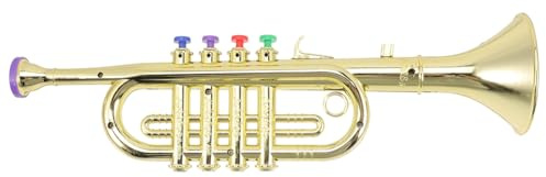 Giwnhvx Instruments de Musique pour Enfants Accessoires de Scène pour Enfants Trompette à Quatre Tons (Planche de Trompette de Base) Or