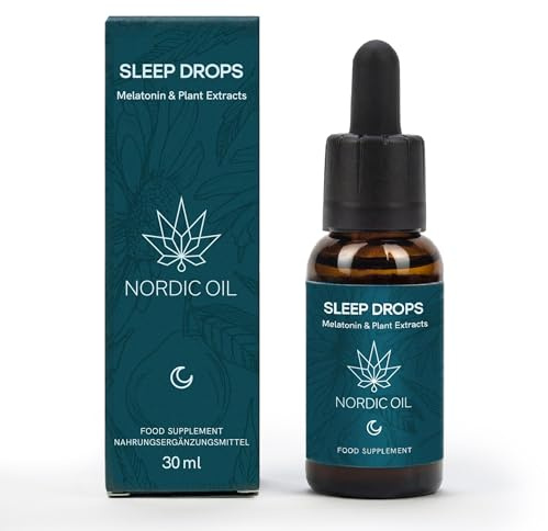 Melatonin sovdroppar | 1,5 mg melatonin per daglig dos | 30 ml melatonin hög dosering | Med kamomill, meliss och bergamott för avkoppling och sömn | Vegan, sockerfri och glutenfri | Nordic Oil