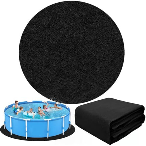 WRQIOO Pool Unterlage Outdoor, 370cm Poolunterlage Rund, Wiederverwendbare Poolmatten Schutzboden Rund, Faltbarer Wasserabsorbierende Wasserdichte Pool Bodenplane Bodenmatte für Easy Set & Frame Pools