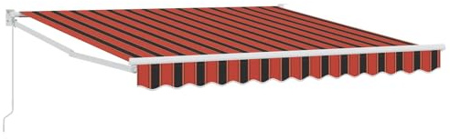 vidaXL Tenda Retrattile Arancione e Marrone 300 x 250 cm, Giardino e terrazza, moderno tendone rettangolare resistente ai raggi UV, tenda da esterno regolabile