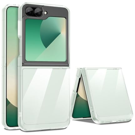 Liisooka Funda para Samsung Galaxy Z Flip 6/Z Flip 7 FE, Militar de Protección contra Caídas, Anti-Amarillo, Antiarañazos, Carcasa Trasera de PC Duro, Case Ultrafina a Prueba de Golpes, Transparente