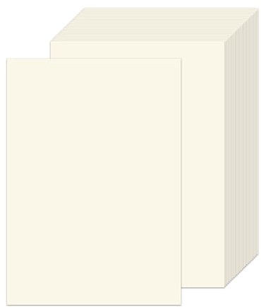 Jyvex 60 Blatt Weiß Tonpapier A4, Elfenbein, 120g/m², Fotokarton