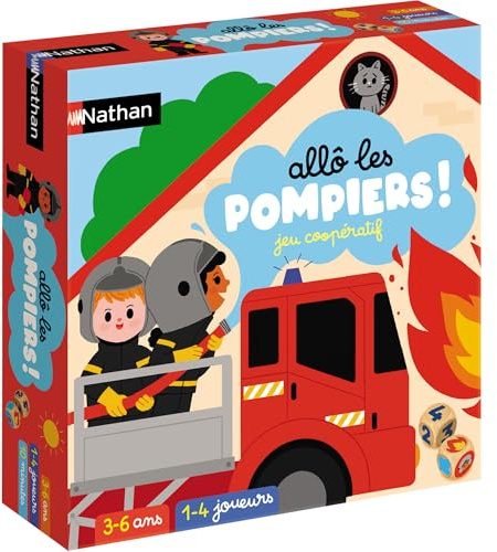 Nathan Allô Les Pompiers – Jeu de Société Coopératif pour Enfants dès 3 Ans