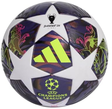 adidas Ballon UEFA Champions League Final League J290 (Dark Purple/White/Solar Yellow, 5)