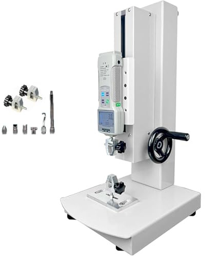 Medidor de fuerza digital con función de prueba de tracción, accionado con volante, carrera de 270 mm, pantalla de 5 sondas, para pruebas de tensión y compresión de hasta 20 N