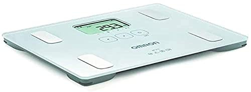 OMRON - Impedanzwaage Body Composition Monitor BF-212, Messung des Körpermasssindexs (BMI) und% Körperfett, Tragkraft 2-150 kg, Baby-Modus, Speicher für 4 Benutzer