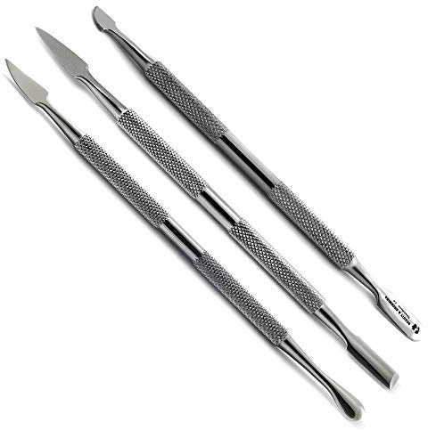 3Pcs Cuticle Pusher Tools Spoon Knife Gauge Finger Nail Cleaner Dead Skin Remover Gel Polish Manicure Pedicure