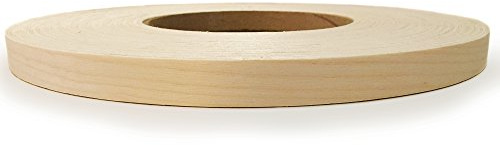 Edge Supply Birch 7/8 X 250' Roll of Plywood Edge Banding, Preglued Real Wood Veneer Edging, Flexible Veneer Edging, Easy Application Iron on Edge Banding for Restoration, Made in USA
