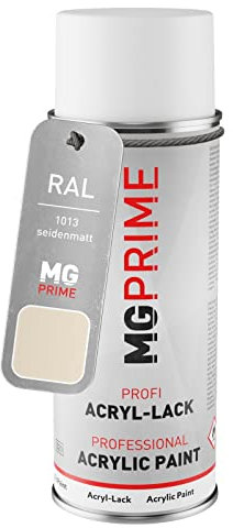MG PRIME RAL 1013 Blanc perlé/Oyster white Bombe aérosol 400 ml mat satiné séchage rapide