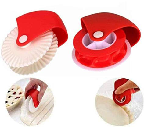 Lot de 2 Roue à pâtisserie, Roulette Découpe Pâte, Outil Cuisson Cuisine à Rouleaux en Plastique pour Pizza Pâtisserie Pie Croûte de Cuisson Cutter Outil