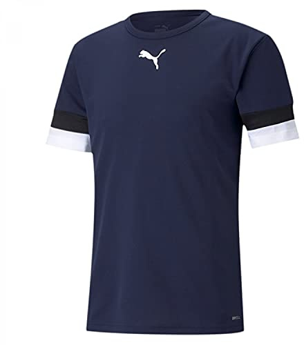 PUMA Unisex Kids Teamrise Jersey Jr Shirt, Peacoat-puma Black-puma White, 176 EU