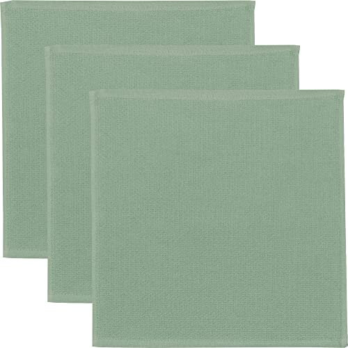 Erwin Müller Reinigungstuch, Putztuch, Putzlappen, Spültuch 3er-Pack jade Größe 25x25 cm - 100% Baumwolle, zum Spülen oder Staubwischen, robust und langlebig, mit Frottierseite