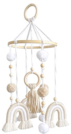 Baby regnbåge, sängklocka, babysäng, mobil regnbåge, babysäng, vindspel, barnrum, vindspel, hängande regnbåge, sängklocka för nyfödda, pojkar, flickor, säng, hänge (regnbåge 1)