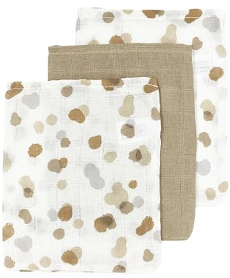 Meyco Baby Stains Waschhandschuhe, 3-teilig (Waschlappen, Babywaschlappen aus 100% Baumwolle, saugstark & schnelltrocknend, multifunktional), Sand