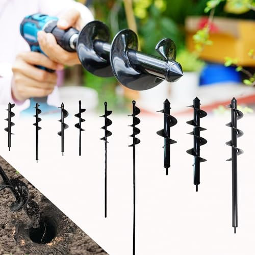 GARTENBOHRER ERDBOHRER FÜR BOHRMASCHINE Schnecken SPIRALBOHRER PFAHLBOHRER Blume (5cm*45cm)