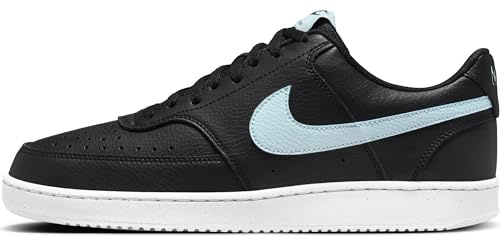 Nike Herrenschuh Nike Court Vision Low Next Nature Herrenschuh, Black/Glacier Blue-White, DH2987-006, 42 EU (8.5 US)