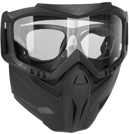 Couvre-visage Pour Lunettes De Sécurité - Écran Facial De Sécurité PC | Casque Tactique Avec Lunettes Coupe-vent | Écran Facial De Meulage De Moto | Anti Masque De Protection Protecteur Réglable UV Po